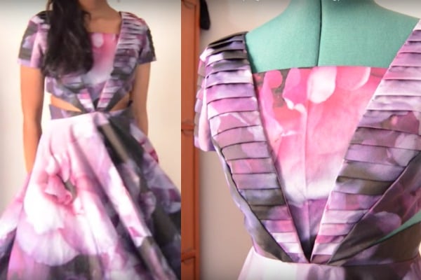 DIY Pleated Bodice+Circle Skirt Dress DIY with Digital Fabrics