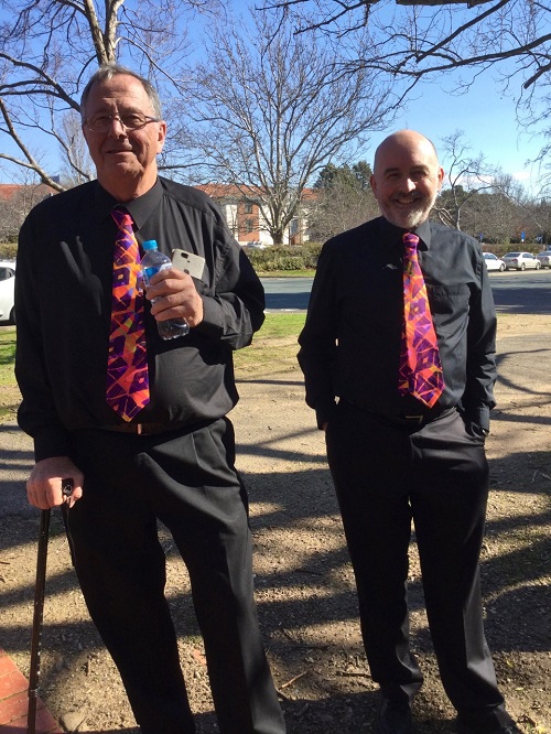 Tie_aerocorp_tribal_red_purple_fabric_printing_digitalfabrics_choir_canberra_voices