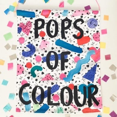 banner_popsofcolour_letter11_fabric_printing_confetti_colour_bright_hearts_squiggle_pops