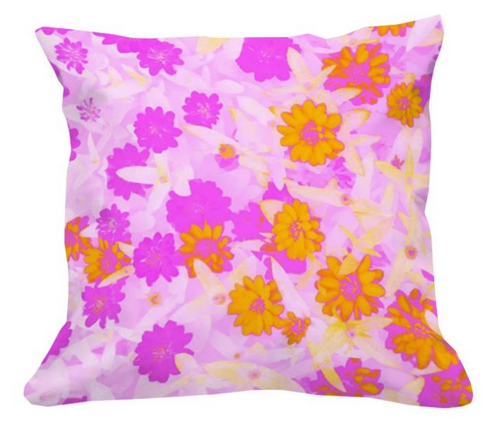 Sunshower_Custom Fabric Printing_Digital Fabrics_Floral Fabric_Colourful Floral Prints_Custom Cushion