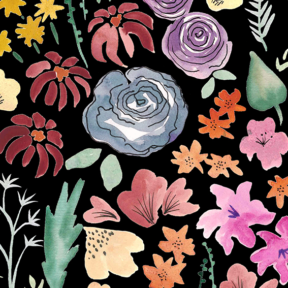 Woodlands_Custom Fabric Printing_Digital Fabrics_Floral Fabric_Handpainted Botanical Prints