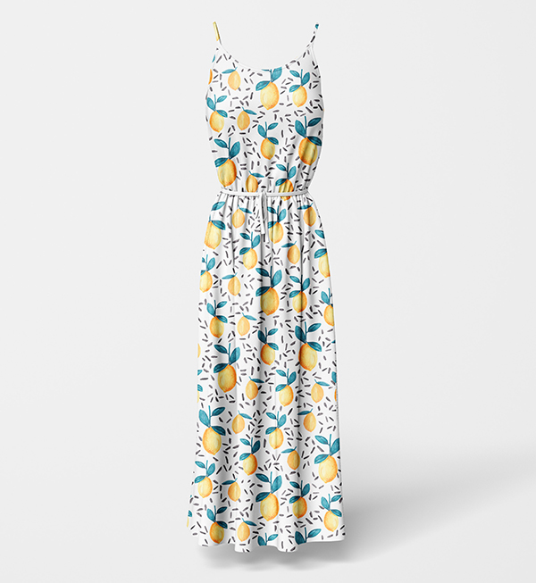 "Lemonade" fabric design used for a dress
