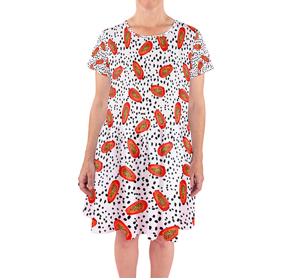"Papaya Spots" fabric design used for a dress