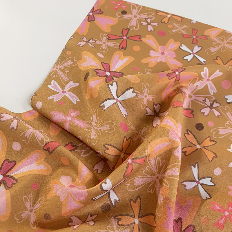 australian made fabrics, australian designer fabrics ,digital fabrics, amanda laing, pink gold flower floral
