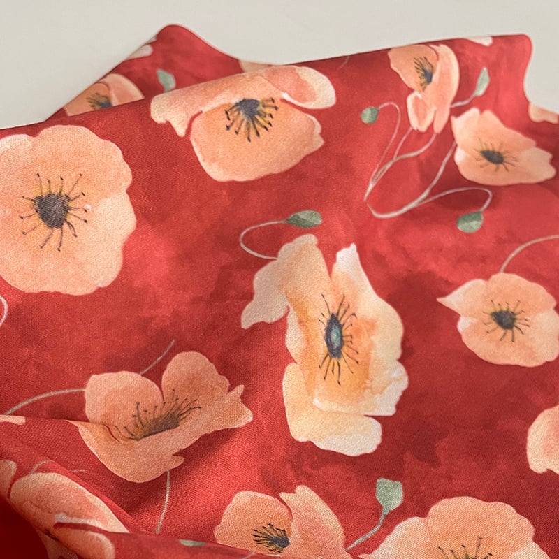 red poppy fabric
