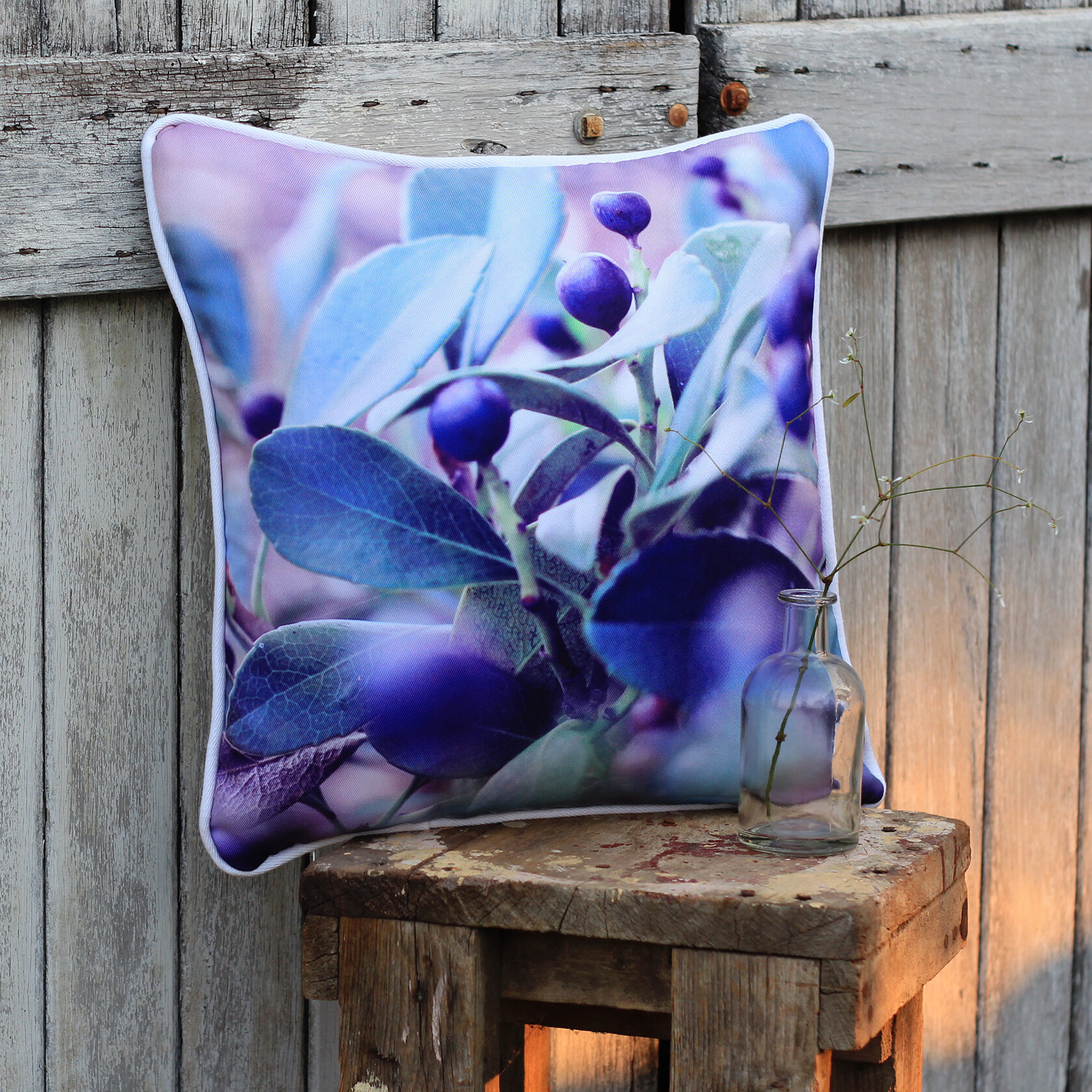 Photograph printed on cushion nature photography printed on fabric