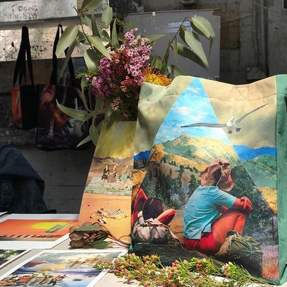 custom fabric with photo photo printed on tote bag
